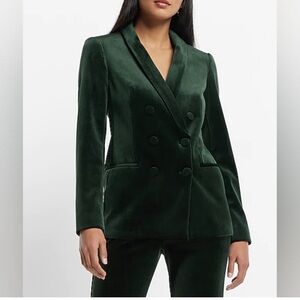 Dark Green Velvet Blazer